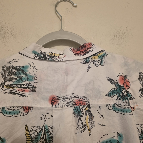 Lost Aloha Tropical White Casual Shirt Button Down Shirt Size Large - Picture 3 of 8